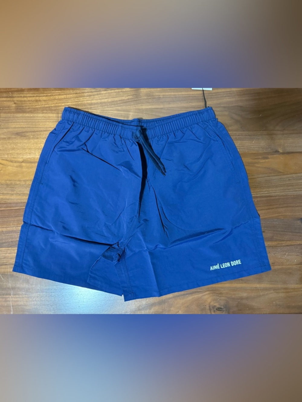 Aime Leon Dore Logo Swim Trunk Medieval Blue Size Large Bathing Suit Trunks